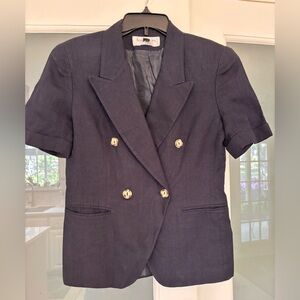 Jones New York Navy Double-Breasted Blazer